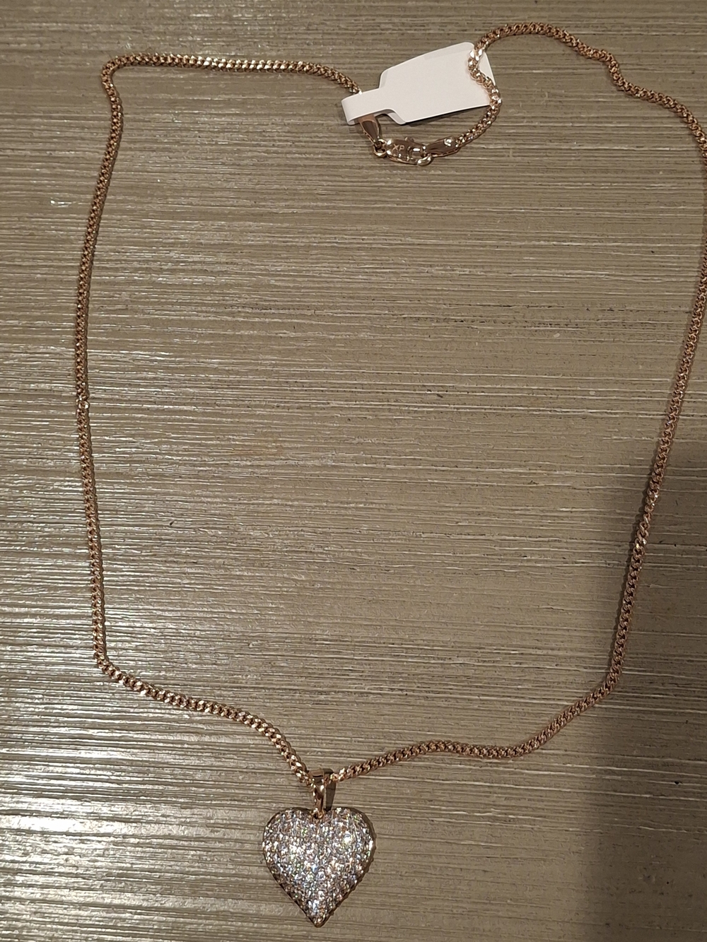 Rose Gold Heart Pendant Necklace with Pavé Crystals